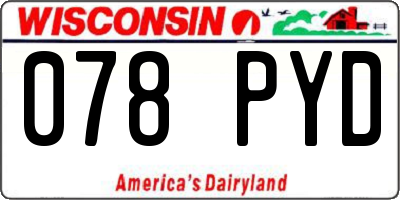 WI license plate 078PYD