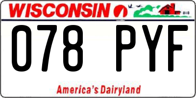 WI license plate 078PYF