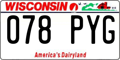 WI license plate 078PYG
