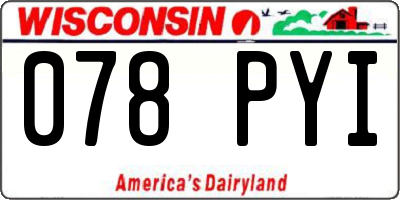 WI license plate 078PYI