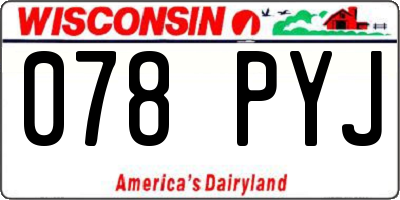 WI license plate 078PYJ