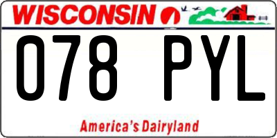 WI license plate 078PYL