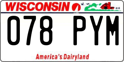 WI license plate 078PYM