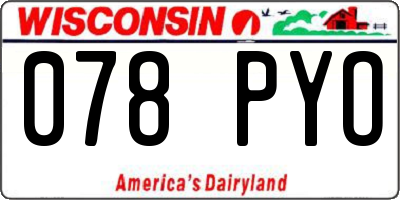 WI license plate 078PYO