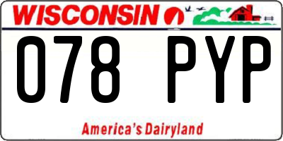 WI license plate 078PYP