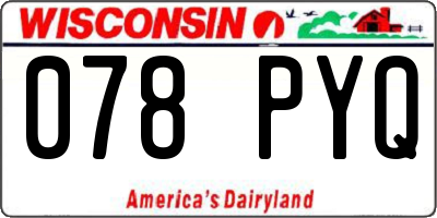 WI license plate 078PYQ