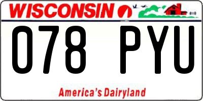 WI license plate 078PYU