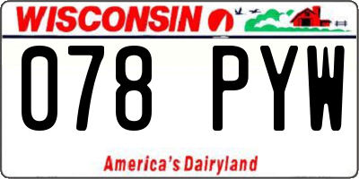 WI license plate 078PYW
