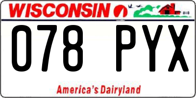 WI license plate 078PYX