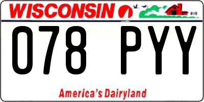 WI license plate 078PYY
