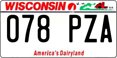 WI license plate 078PZA