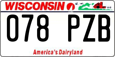 WI license plate 078PZB
