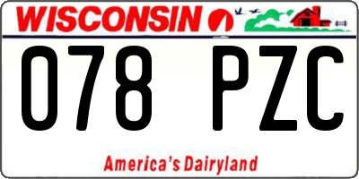 WI license plate 078PZC