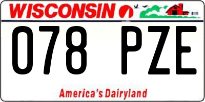 WI license plate 078PZE