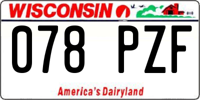 WI license plate 078PZF