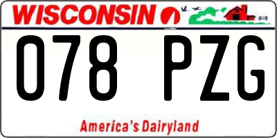 WI license plate 078PZG