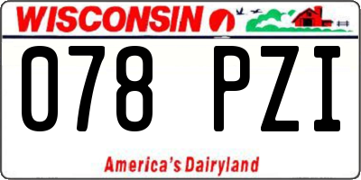 WI license plate 078PZI