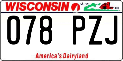 WI license plate 078PZJ