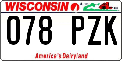 WI license plate 078PZK
