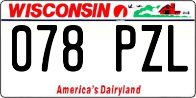 WI license plate 078PZL