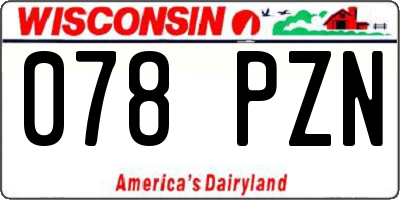 WI license plate 078PZN