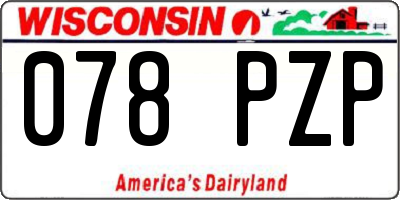 WI license plate 078PZP