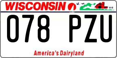 WI license plate 078PZU