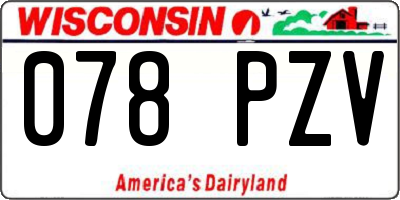 WI license plate 078PZV