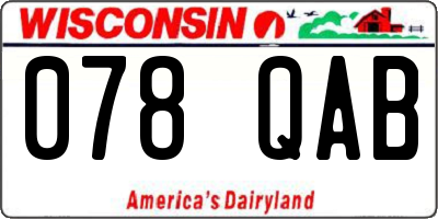 WI license plate 078QAB