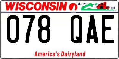 WI license plate 078QAE