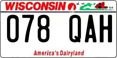 WI license plate 078QAH