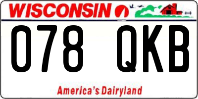 WI license plate 078QKB
