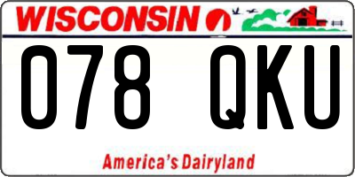 WI license plate 078QKU