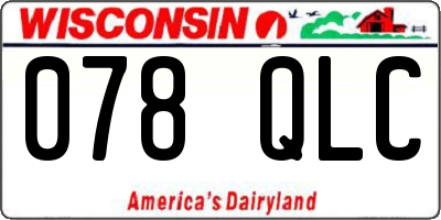 WI license plate 078QLC