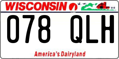 WI license plate 078QLH
