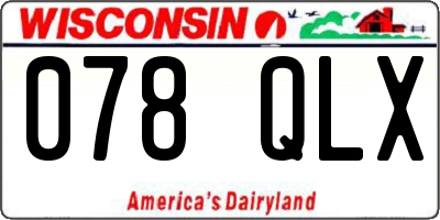 WI license plate 078QLX