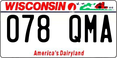 WI license plate 078QMA