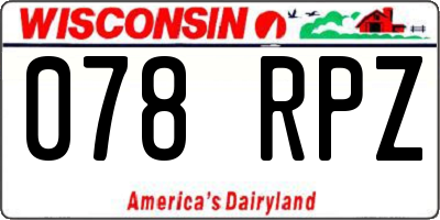WI license plate 078RPZ