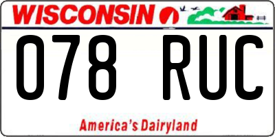 WI license plate 078RUC