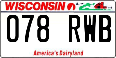 WI license plate 078RWB