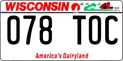 WI license plate 078TOC