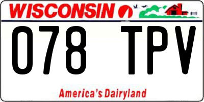 WI license plate 078TPV