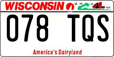 WI license plate 078TQS