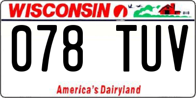 WI license plate 078TUV