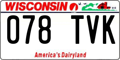 WI license plate 078TVK