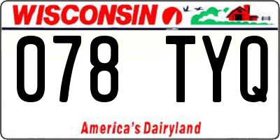 WI license plate 078TYQ