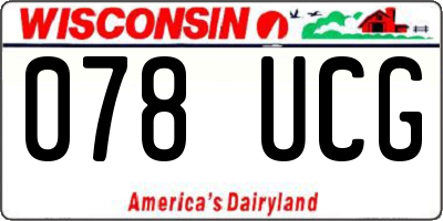 WI license plate 078UCG