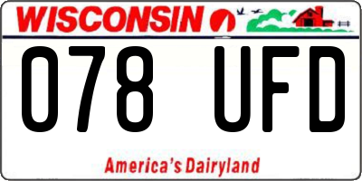 WI license plate 078UFD
