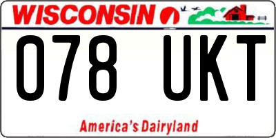 WI license plate 078UKT