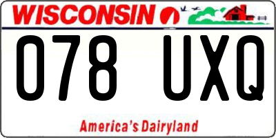 WI license plate 078UXQ